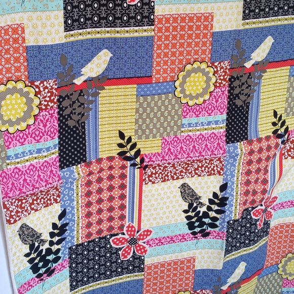 Handmade Patchwork Inspired Curtains - Country Bohemian Print - 53" x 40" - Picture 3 of 6